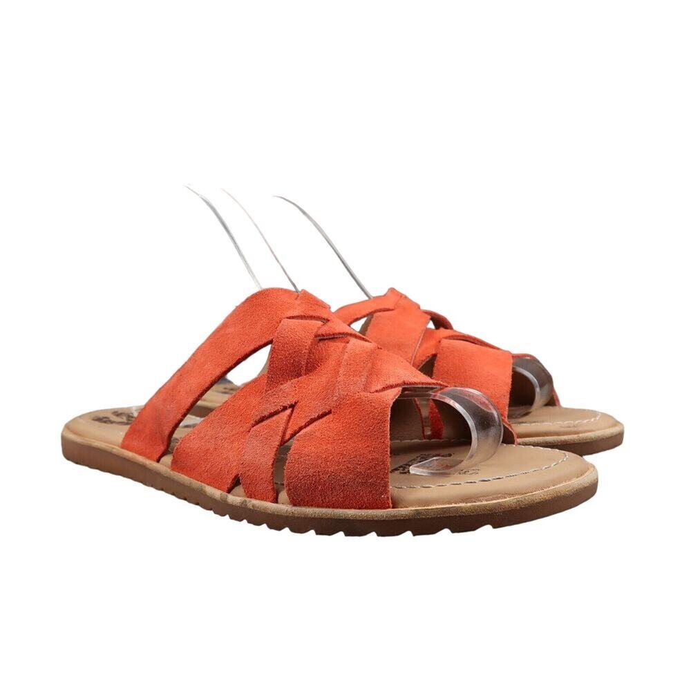 Sorel Shoes Womens 9.5 Sandal Ella Slide Lifestyle Leather Fashion Casual Orange